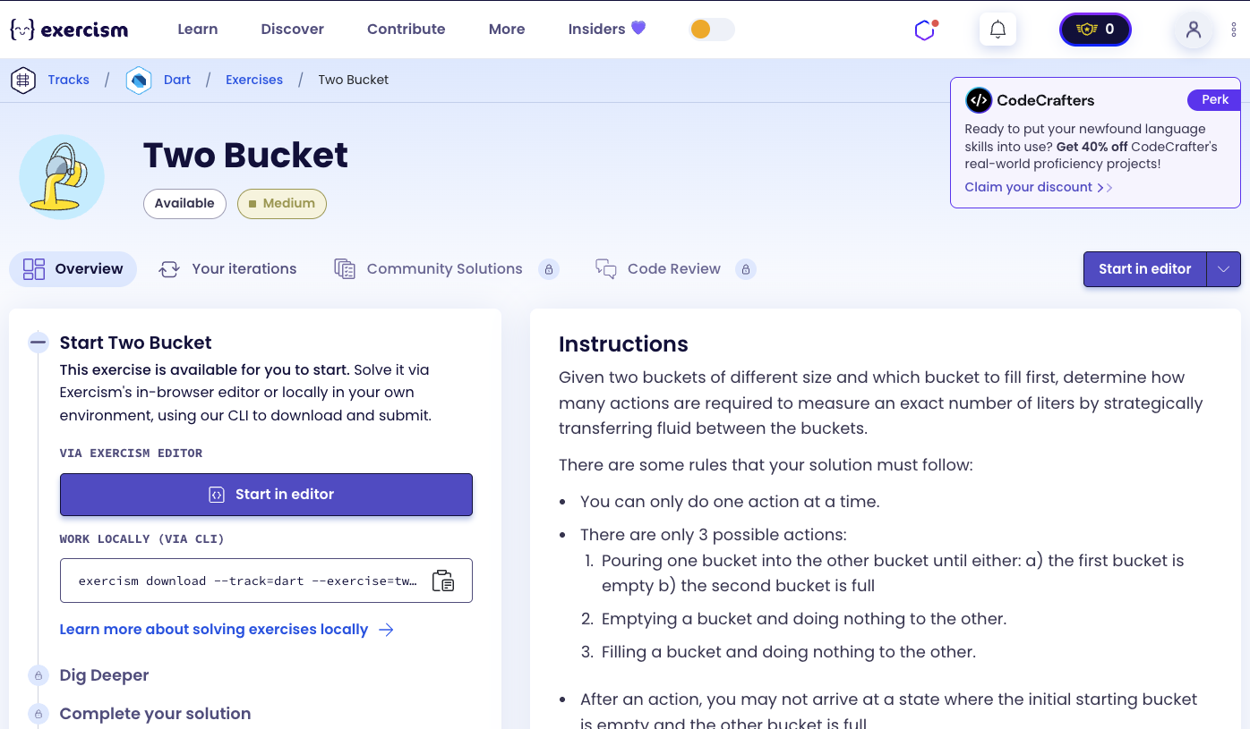 Two Bucket Exercise