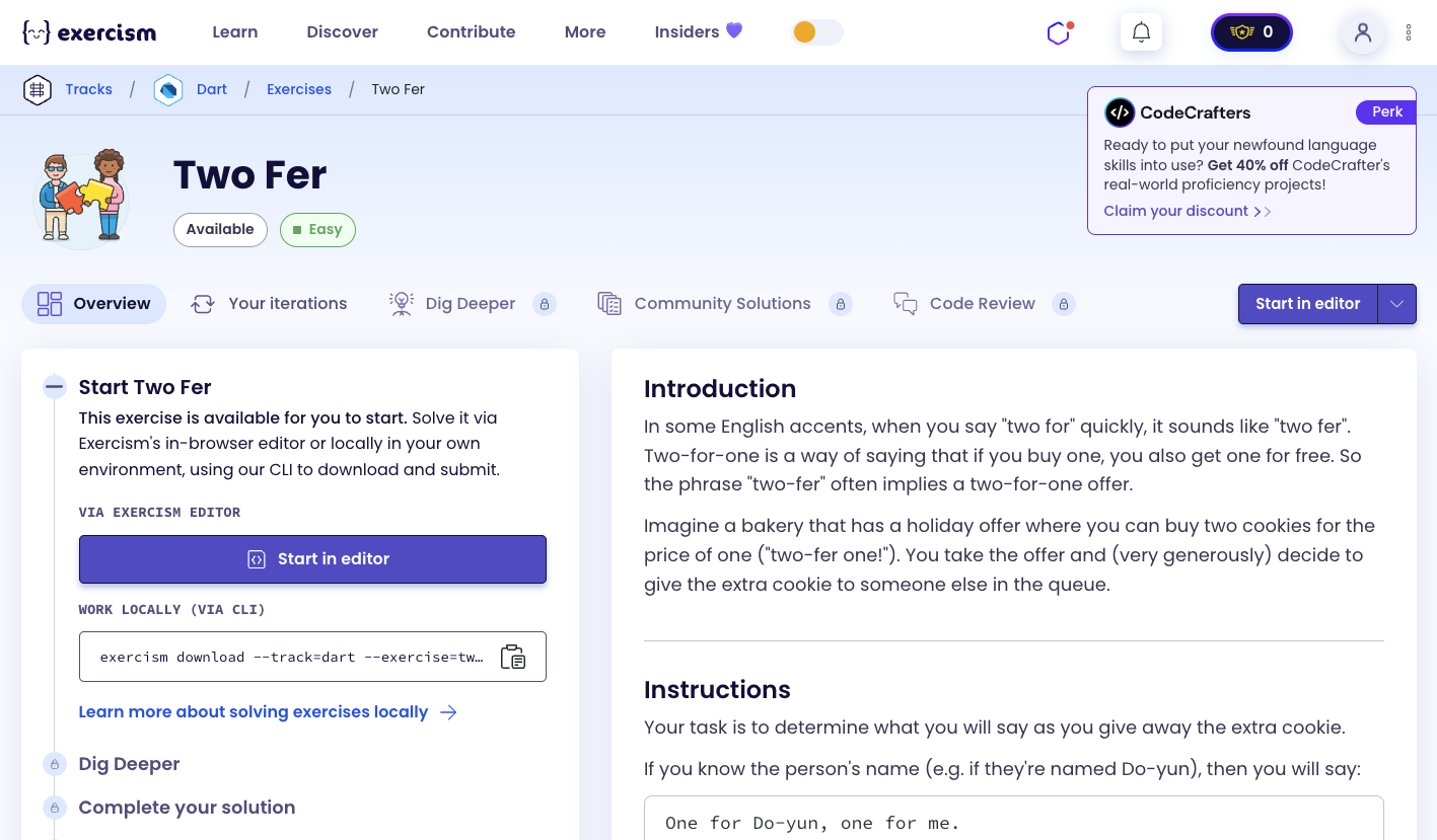 TwoFer Exercise